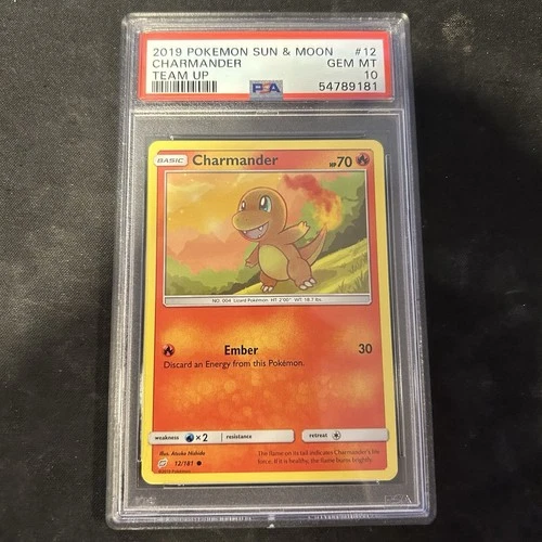 LOW POP 2019 POKEMON SUN & MOON TEAM UP #12 CHARMANDER PSA 10 POP 20