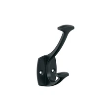 H37001MB Vicinity Double Prong Decorative Wall Hook Matte Black for Coats Hats