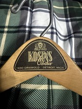 Vintage Luxury Kosins Clothes Detroit MI 1950s MCM Suit Wood Coat Clothes Hanger