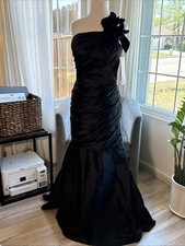 Black Lazaro Taffeta Mermaid Gown