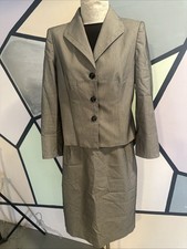 Evan-Picone Skirt Suit Set Career Professional Business Sz 10 Pin Striped Retro