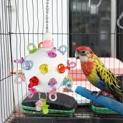 Papagei Kauspielzeug Ball Vogelkäfig Hängespielzeug Langeweile Brecher Nest Zubehör