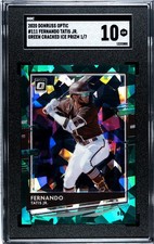 2020 Donruss Optic #111 Fernando Tatis Jr. GREEN CRACKED ICE PRIZM SGC 10 (1/7)