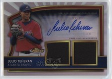 2011 Topps Finest Refractor Rookie Dual Relics /499 Julio Teheran #64 Auto 0os1