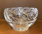 VINTAGE TIFFANY & CO CRYSTAL ART GLASS SWIMMING DOLPHIN SIGNED PEDESTAL BOWL 5"