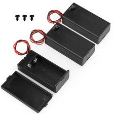 3 Pcs 9V Battery Holder Box Case with Switch and Cover for LED Strips
