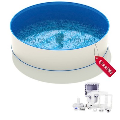 Pool-Set BASIS+ Ø 3,50 x 1,50m, 0,8mm Stahl, 0,8mm Folie mit Keilbiese von MTH