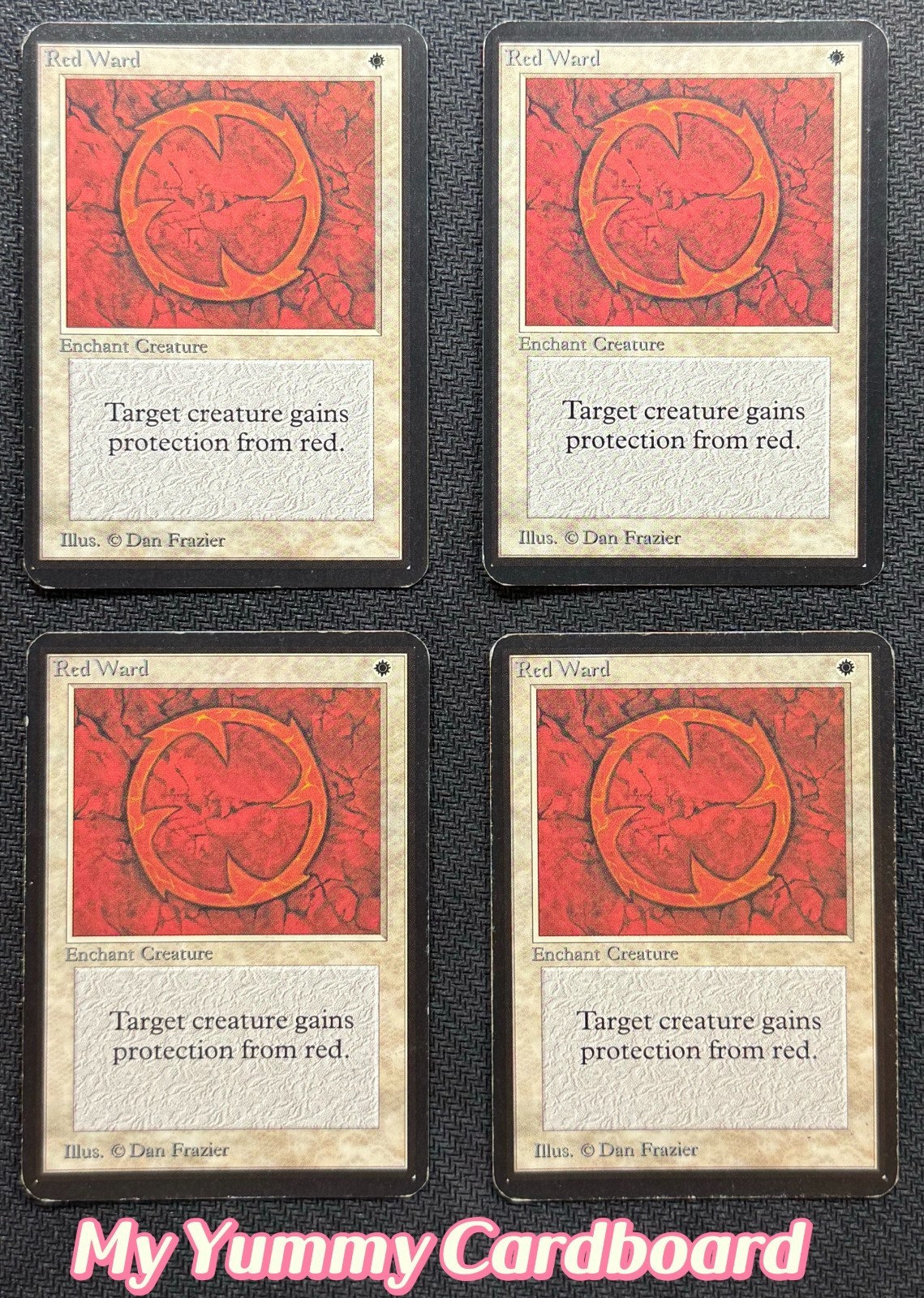 MTG Alpha Red Ward x4 Playset — MP to HP | Limited Edition Alpha 1993