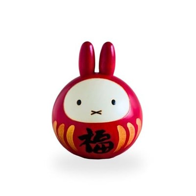 Japanese Nippon Usaburo Kokeshi Doll Wooden Miffy Fuku Daruma Rabbit JAPAN NEW