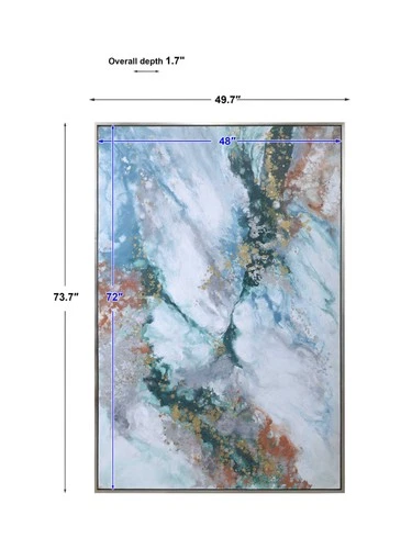 Uttermost 35372-MERCURY-PAINTING Mercury 50" x 74" Abstract Hand - Blue - Picture 2 of 4