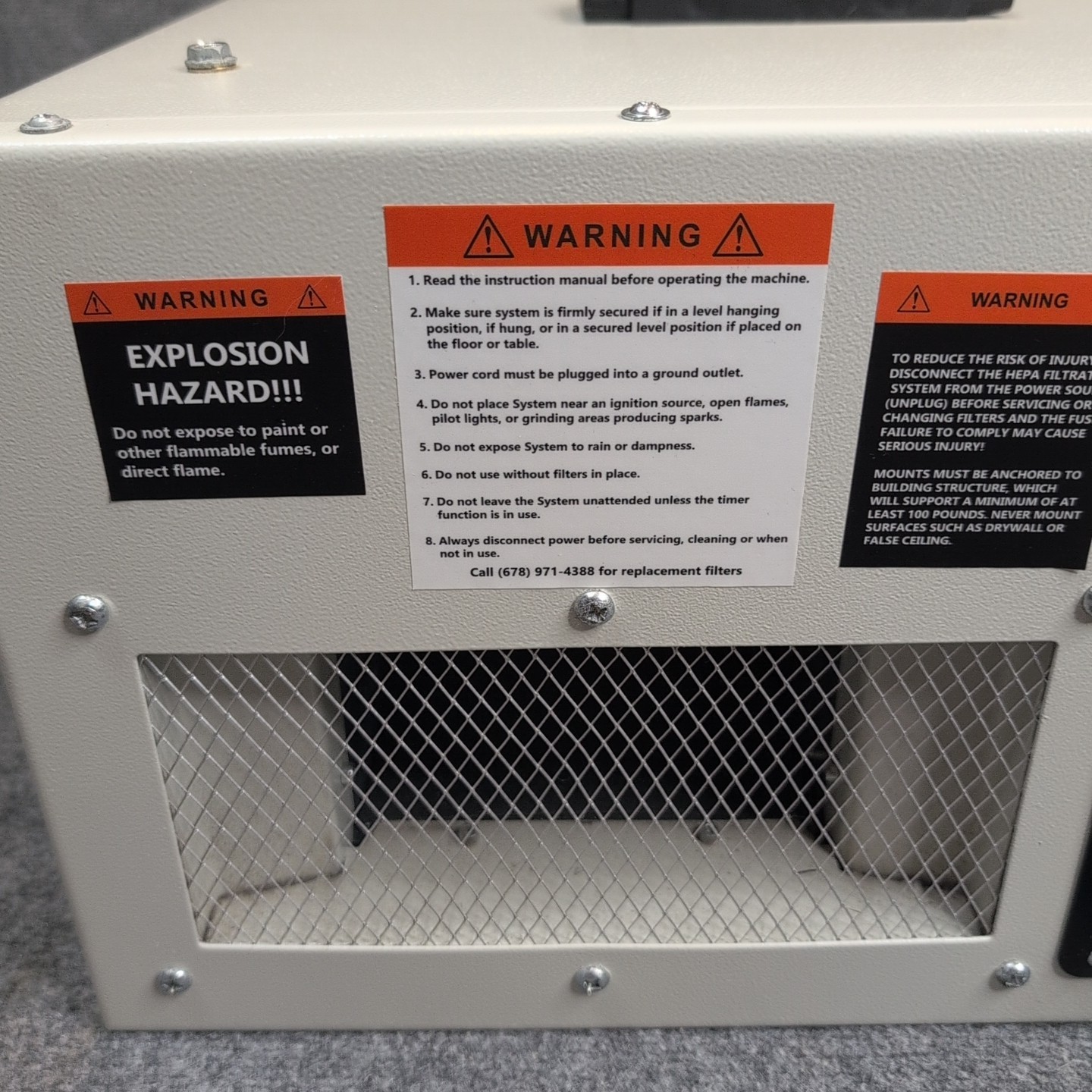 AIRSAFTI Air Scrubber AS1200 HEPA Filtration Commercial Fan System