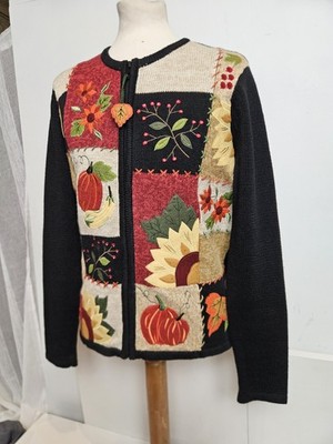 Ciara Vintage Autumn Cardigan Fall Tight Knit Hand Crafted Luxury Jumper UK M