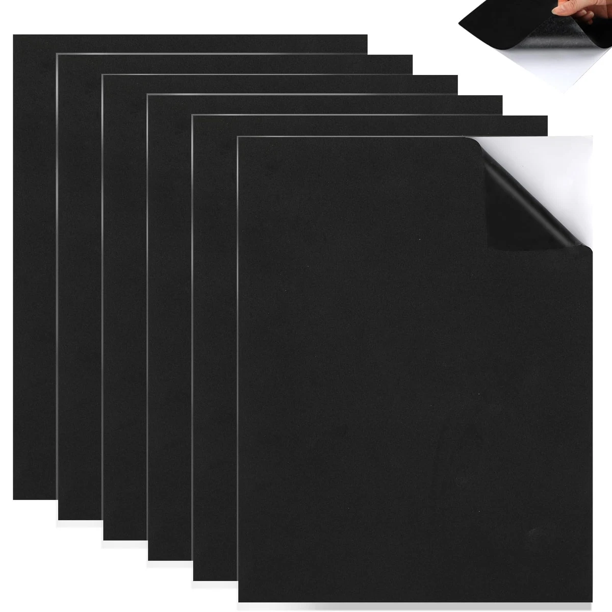 Schaumstoffplatte Selbstklebend Schwarz Möbel DIY 6 Stück 250 x 200 x 3mm