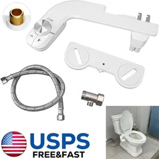 Bidet Fresh Water Spray Kit Non Electric Toilet Seat Attachment with Dual Nozzle