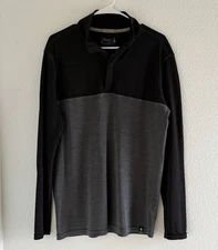 Smartwool Classic Men's M Merino Sport 250 1/4 Zip Pullover Black Gray NWOT