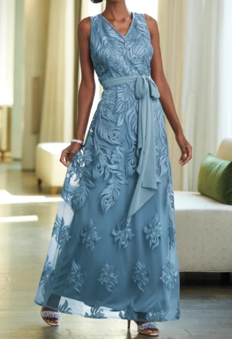 green emerald velvet dress Scala 61310 Long Sleeve Prom Sequin Formal Dress main image 0