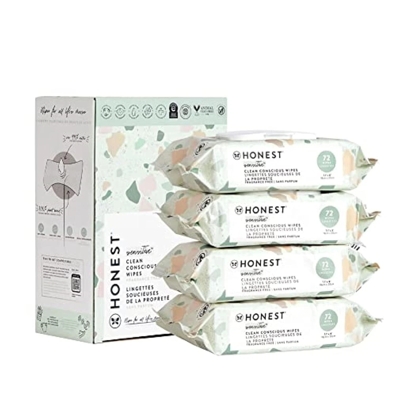 Clean Conscious Multi-Use Wipes Unscented Hypoallergenic Baby for Sensitive Skin