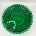 Anchor Hocking Forest Green Waterford Waffle 14" Sandwich Platter Plate Vintage
