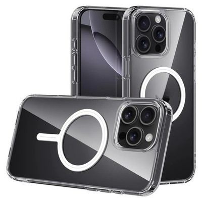 Hülle für Apple iPhone 17 16 15 14 13 Pro Max Magnet MagSafe Cover Clear Skin