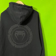 Venum Black Hoodie Sweatshirt Full Zip Logo Graphic Size XL Men's
