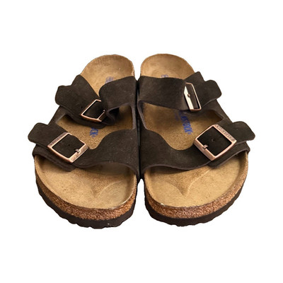 New Birkenstock Arizona Men s Brown Suede Soft Footbed Sandals EU44 US11