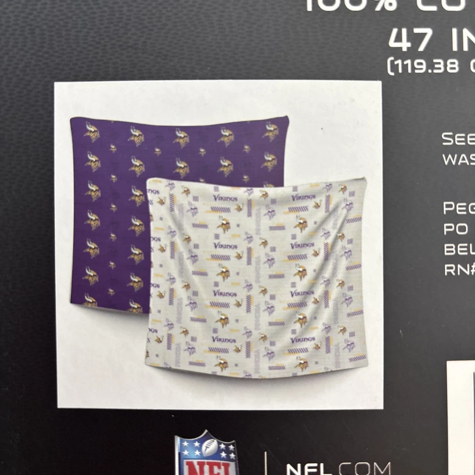 Nuevo Juego de 2 mantas de envoltura Minnesota Vikings NFL Fútbol Futuro Fan Bebé Foto 3 de 4