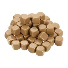 50Pcs Rounded Blank Six Sided Dice 16mm/0.6inch Acrylic Dice, Light Brown