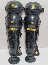 Wilson Black Catchers Umpire Shin Guards 14"-15" Baseball Softball A3413