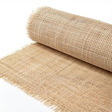 14" Width Natural Rattan Webbing Roll, 3.3 FT Cane Webbing Roll, Open Weave C...
