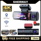 Car DVR UHD 4K 3 Lens Front Rear Inside Recorder Video Vehicle Dash Cam with GPS