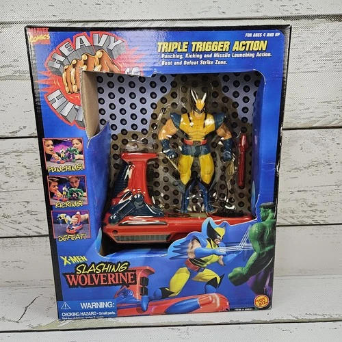 ToyBiz Marvel X-Men Heavy Hitters Slashing Wolverine 1996 5" Vintage Figure Read