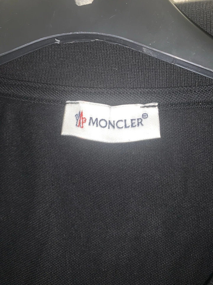 Polo Homme Moncler Noir Logo Ton Sur Ton Taille M - Photo 3/4
