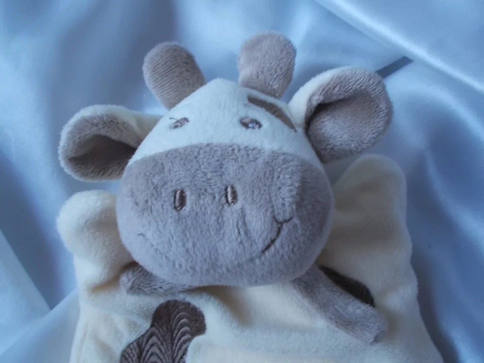 Doudou marionnette girafe, tâche marrons, beige, Bellodoux - Photo 2/3