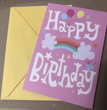 Happy Birthday Daughter Niece Rainbow Balloons 5  x7  Hallmark Greeting Card