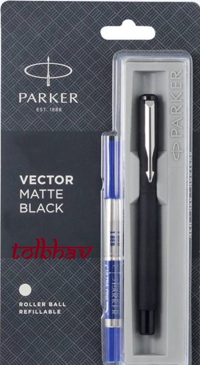 Penna A Sfera Parker Vector Nero Opaco CT Bordo Cromato RollerBall - Foto 4