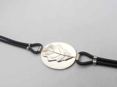 Quercia Braccialetto in Argento 925 e caucciù Bracciale