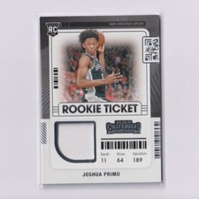 2021-22 Panini Contenders Rookie Ticket Swatches White #RTS-JPR Joshua Primo RC