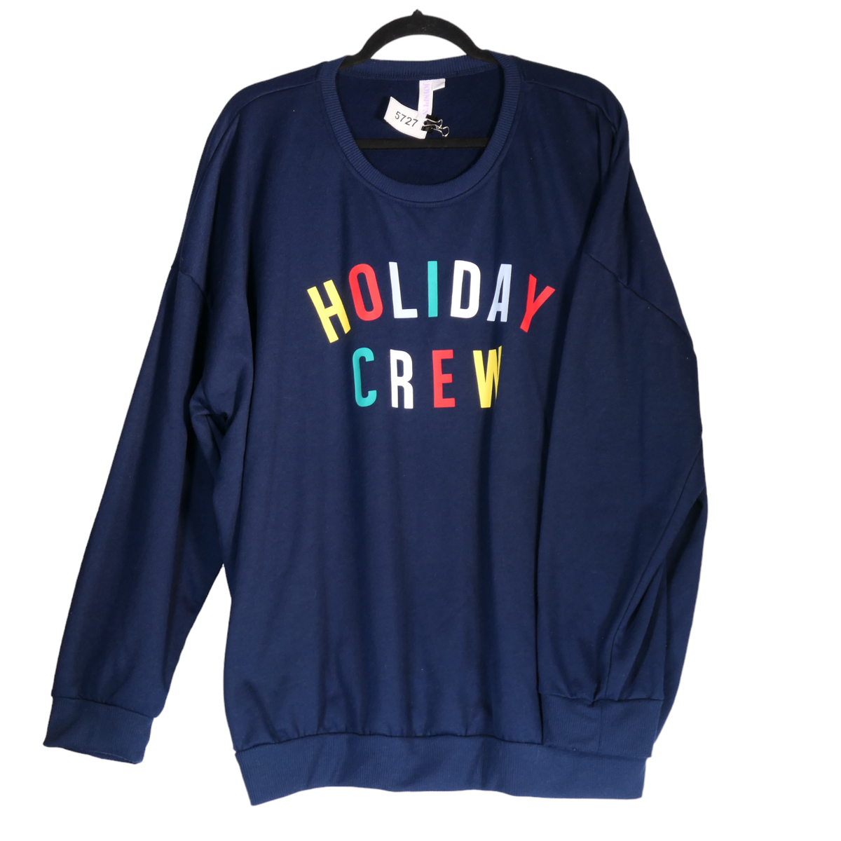 Joyspun Womens Sweatshirt Size 3x 22w 24w Blue Holiday Crew Fleece
