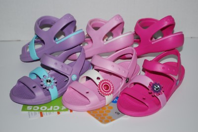 NWT CROCS CROCBAND SLINGBACKS GIRLS sandals AQUA BLUE PINK 8 9 10 11 11 12 shoes