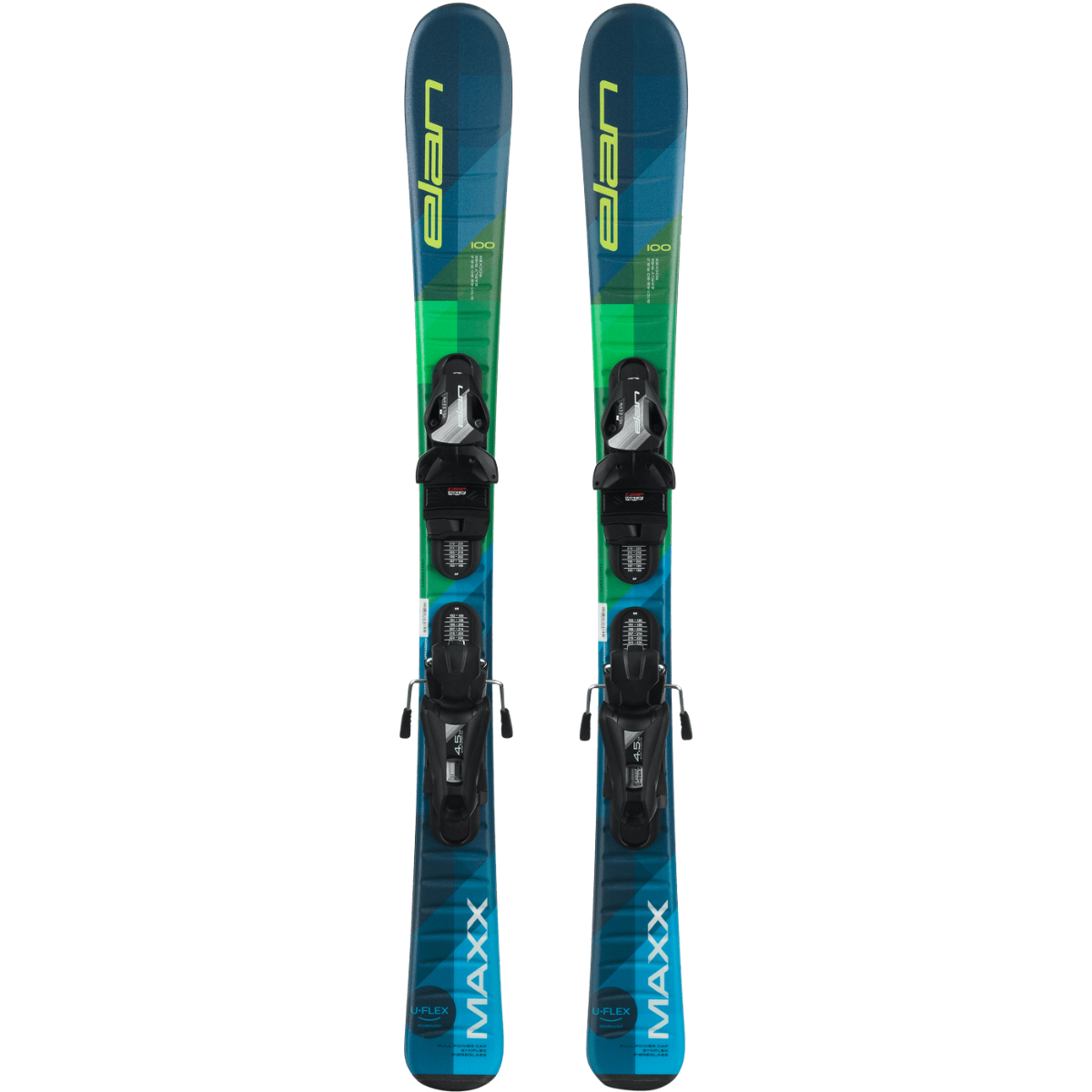 NEW Elan Kids skis MAXX UFlex 110cm bl/gr + size adjustable