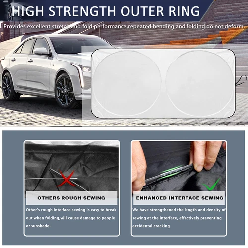 Large 63 x 33.8" Car Windshield Sunshade Foldable Sun Shade Protection US - Bild 14 von 15