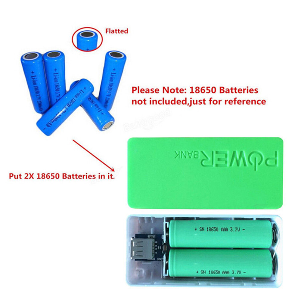 18650 Power Bank Case with Dual Slots – Portable Battery Charger Storage  