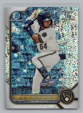2022 Bowman Felix Valerio Chrome Prospects Speckle Refractor /299 Brewers