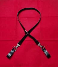 REPRO WWII WW2 GERMAN ARMY OFFICER BLACK LEATHER CROSS STRAP SHOULDER STRAP