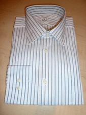 NEW $190 IKE BEHAR MENS SHIRT Sz 15.5 34 35 Luxury Cotton white stripes BC 5