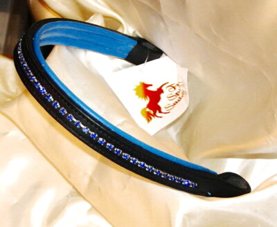 FSS Kristallbling ROYAL SAPPHIRE Benetton BLAU gepolstertes Stirnband maßgeschneidert funkelnd