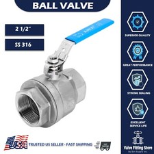 2 1/2 Inch Ball Valve Female NPT Stainless Steel 316 FULL PORT WOG 1000 Lockable