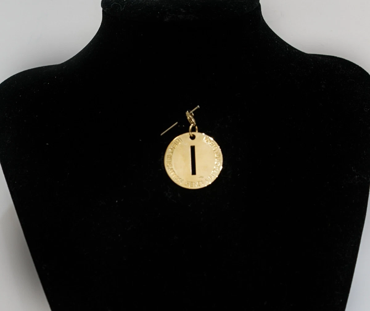 New Fendi Gold Tone Letter Pendant