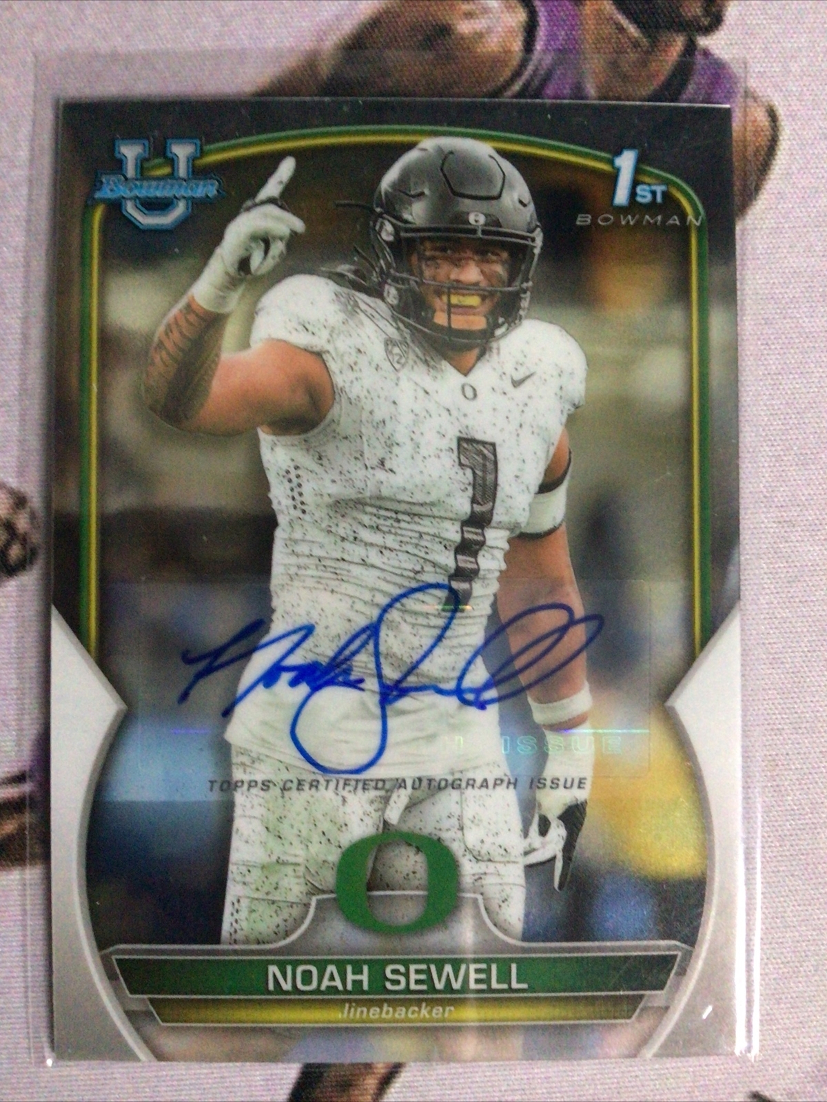 2022 1st Bowman University Chrome Noah Sewell Rookie Auto - Beautiful Mint RC !