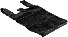Bags 1/6 Large 21 x 6.5 x 11.5 BLACK T-Shirt Plastic Grocery Shopping Bags